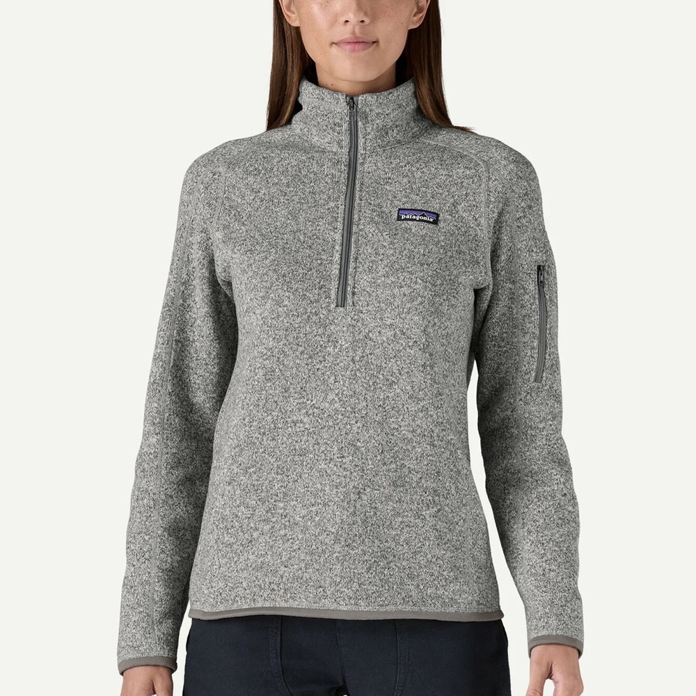 Patagonia Women’s Heather Gray Better Sweater 1/4 Zip Fleece size Medium